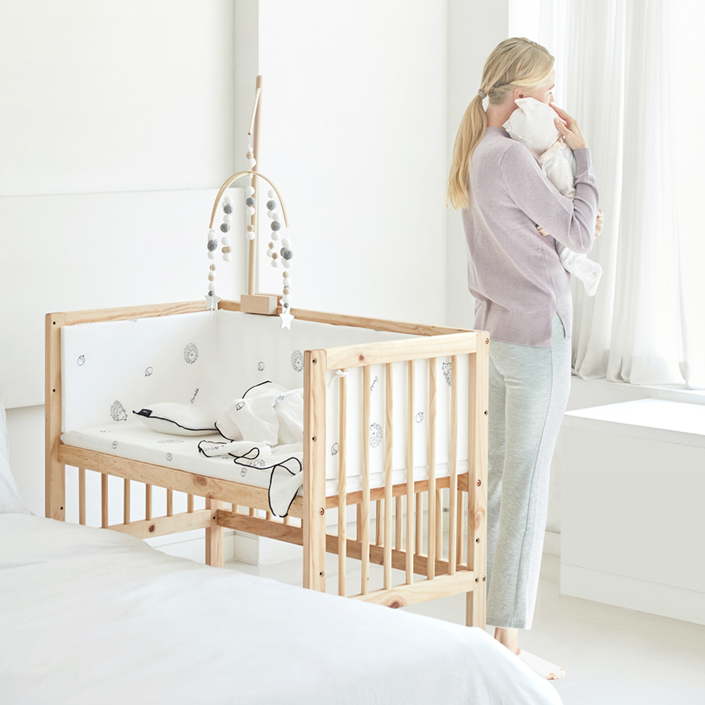 [🎁세이프가드증정]신생아 아기 나무 침대